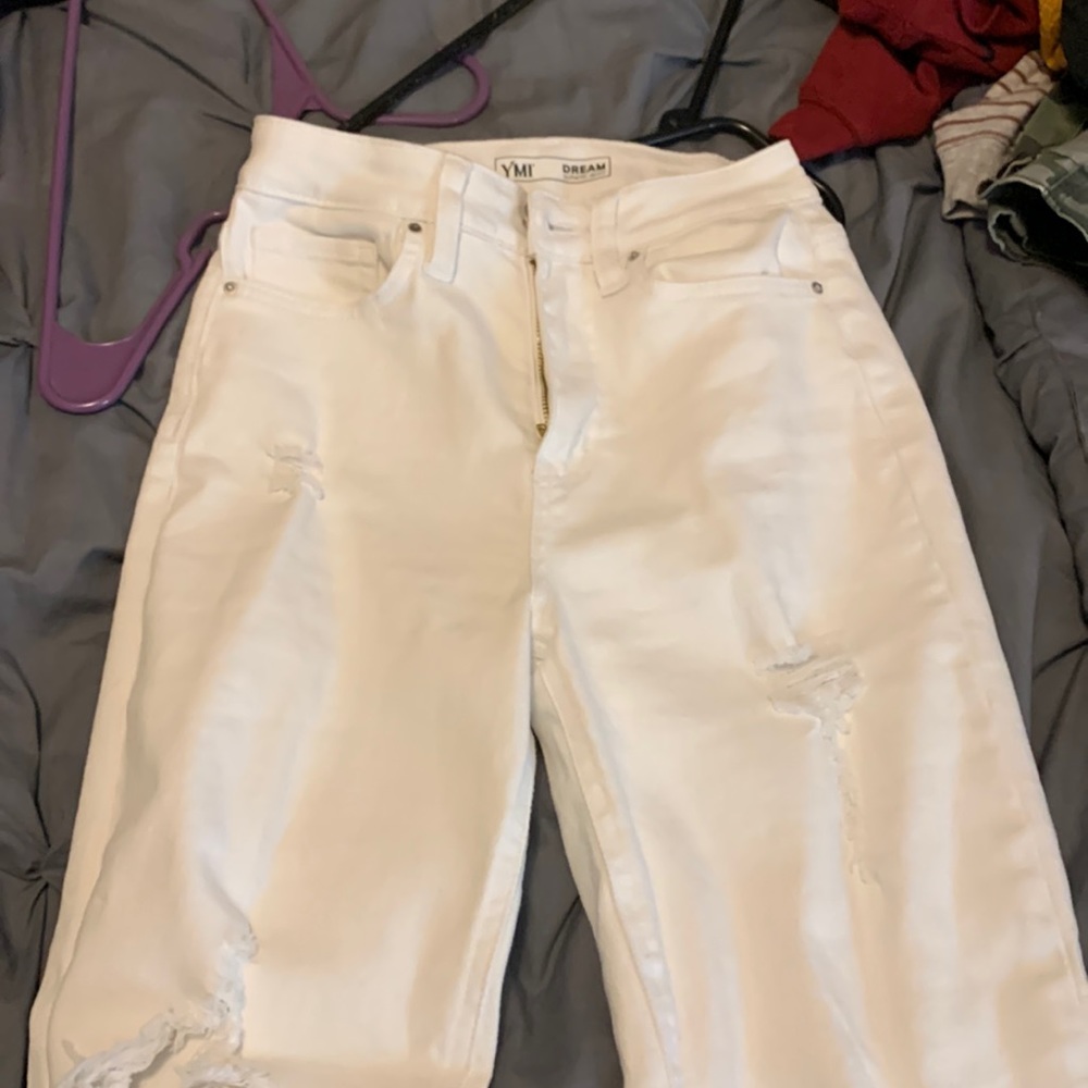 white ripped jeans